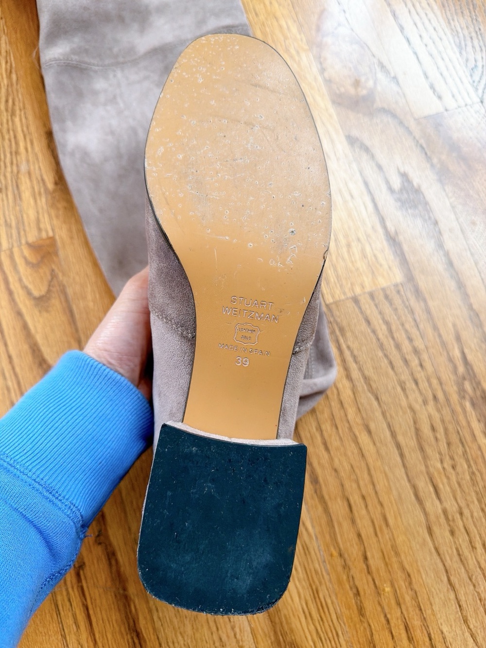 Stuart Weitzman Over-the-Knee Suede Block Heel Boots - Picture 2 of 5